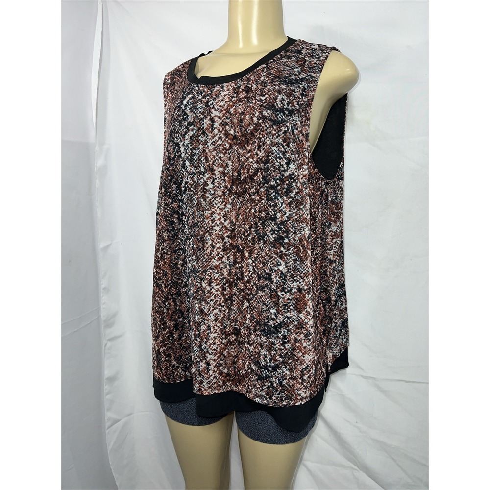 Mossimo XXL Tank Top Shirt Brown Black Snake Print‎ Sleeveless Round Neck Womens
